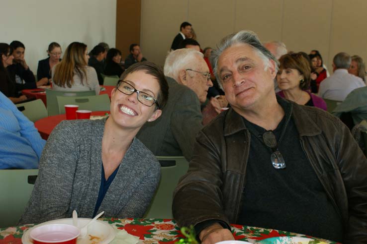 Faculty and staff at the holiday party.