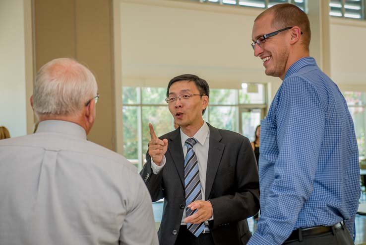 The Crafton Hills community welcomes Dr. Zhou at reception.