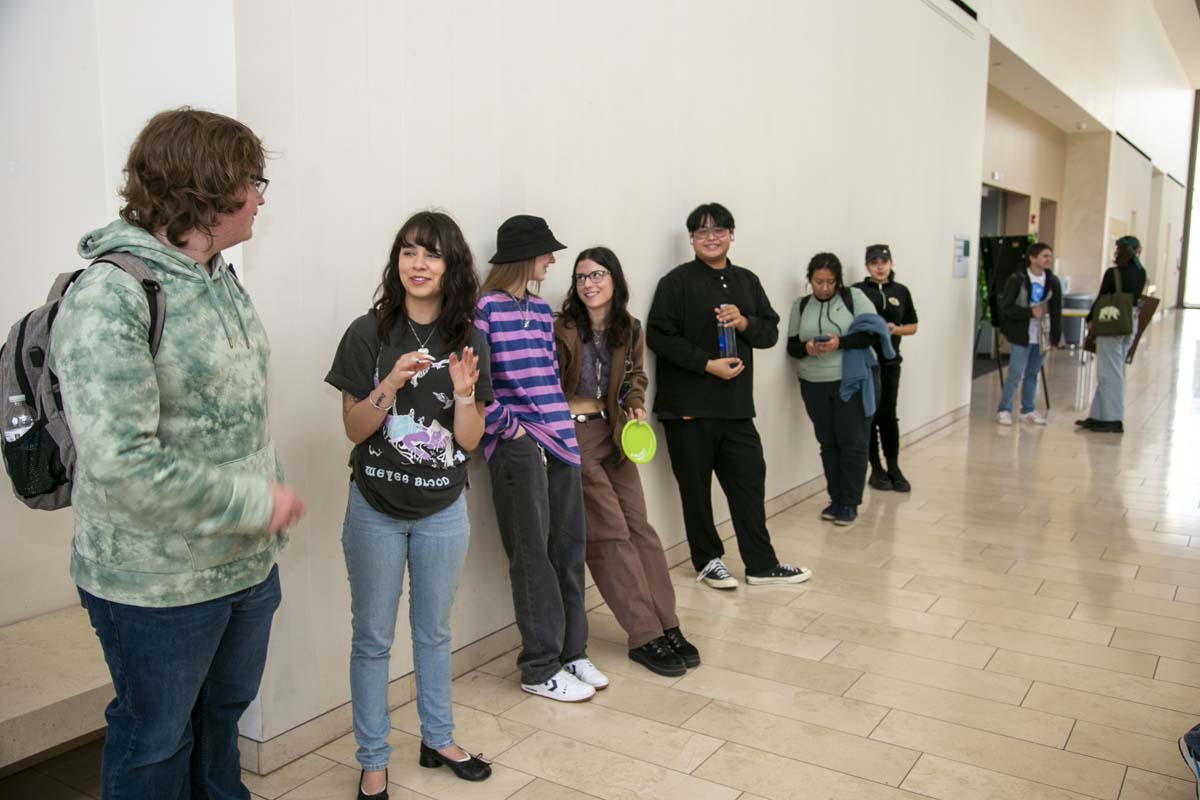People attending the Art Exhibit