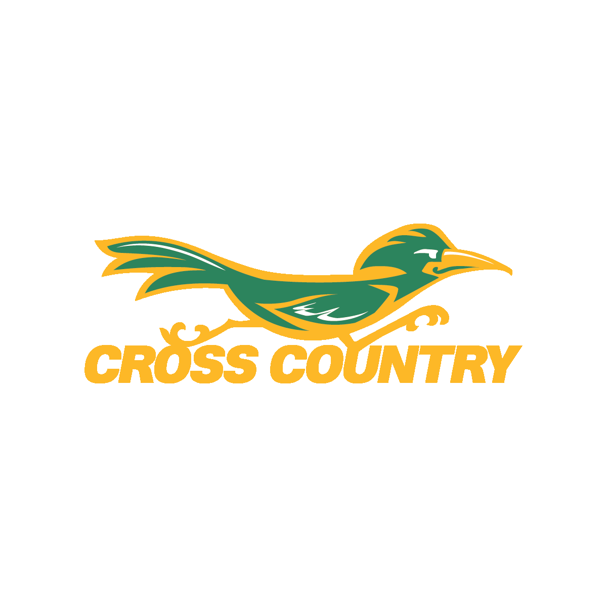Cross Country mascot - yellow text