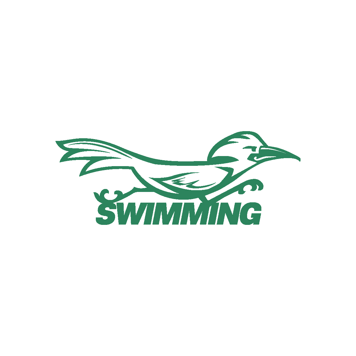Swimming Mascot - green