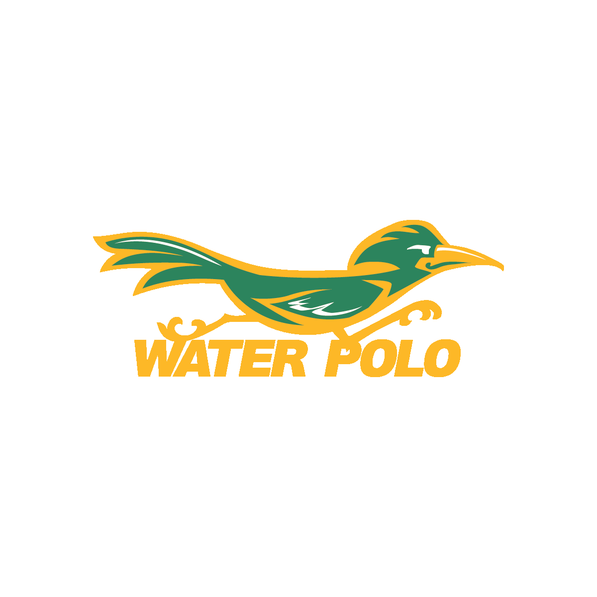 Water Polo mascot - yellow text