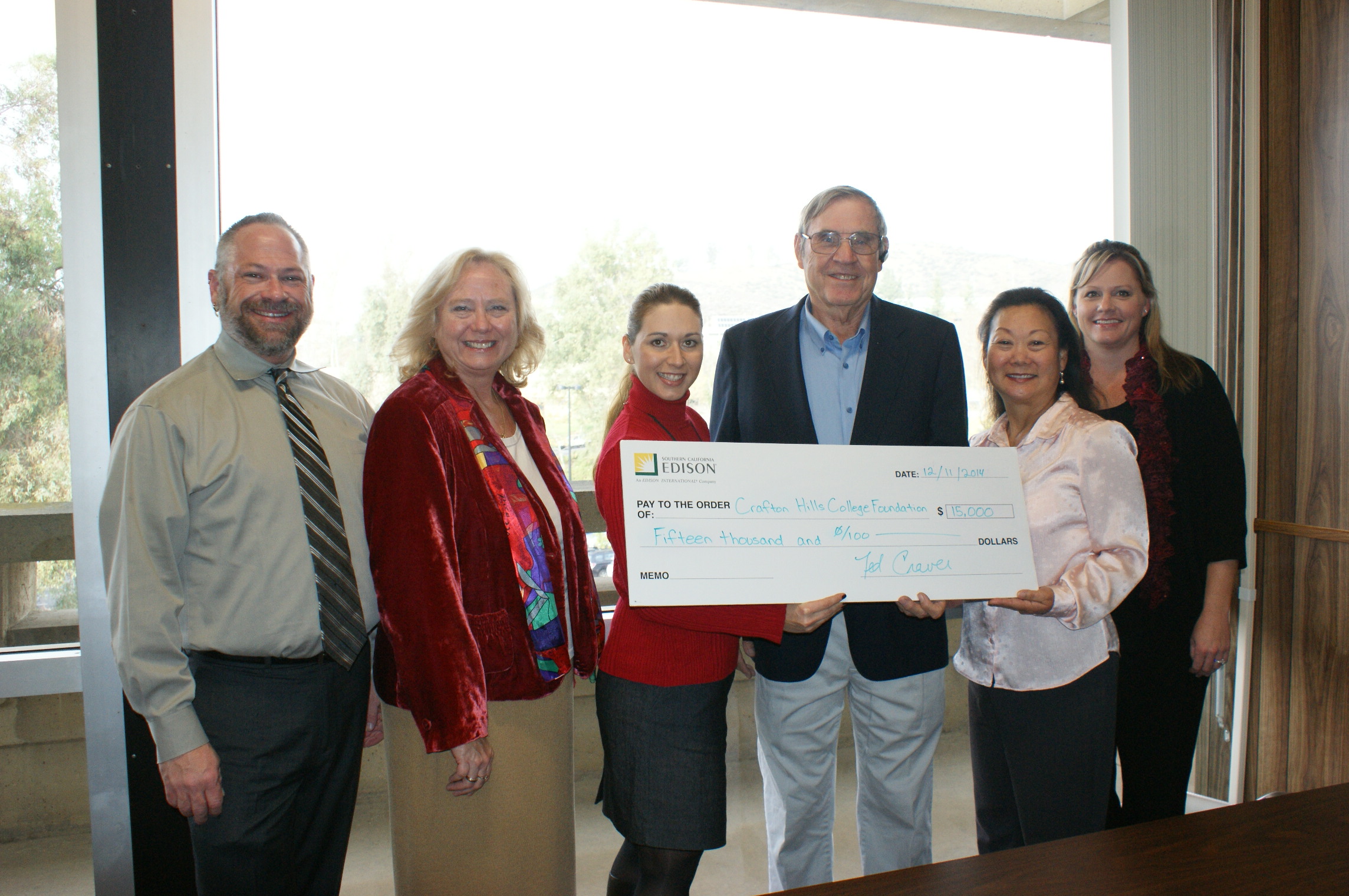 Edison check presentation.