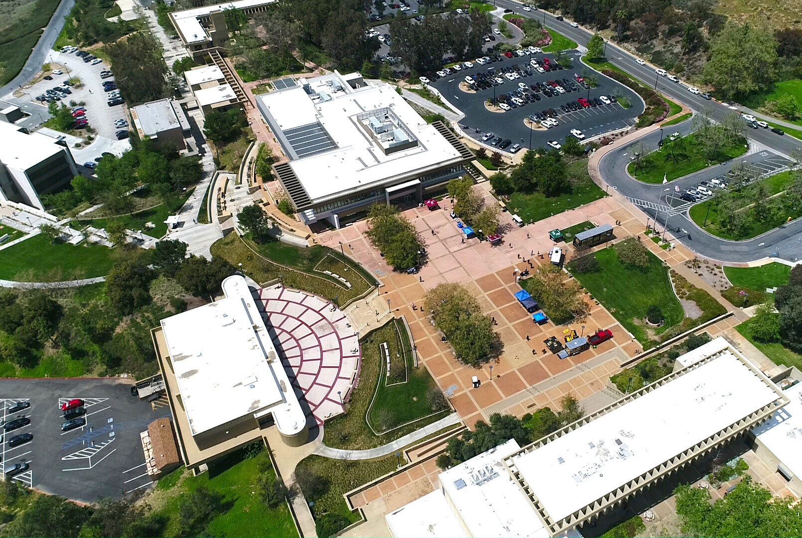 Aerial shot of campus