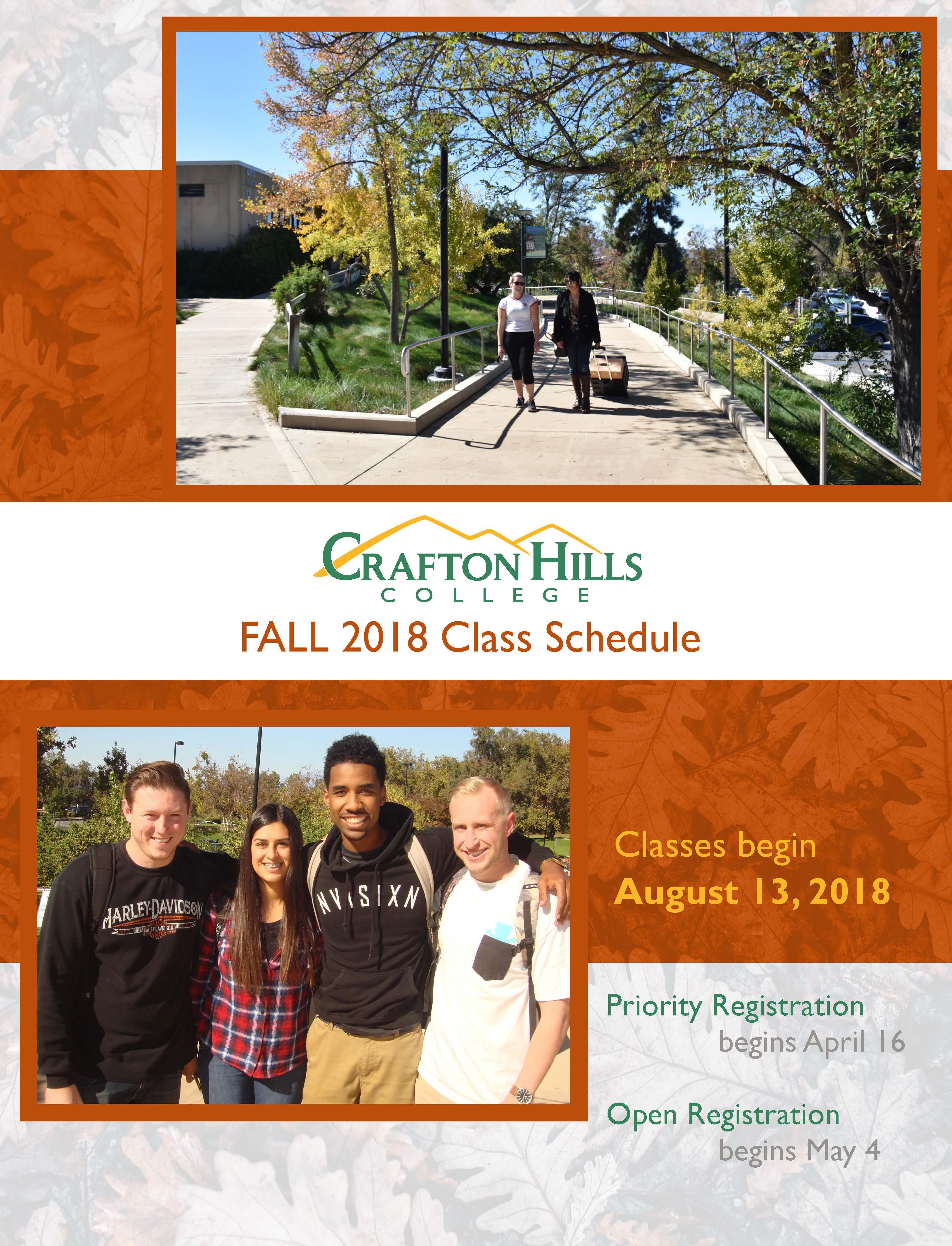 Crafton Hills College 2018 Spring Class Schedule