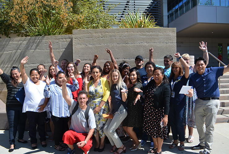 Adult education students and staff