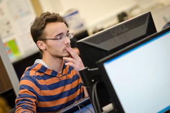 Student at computer