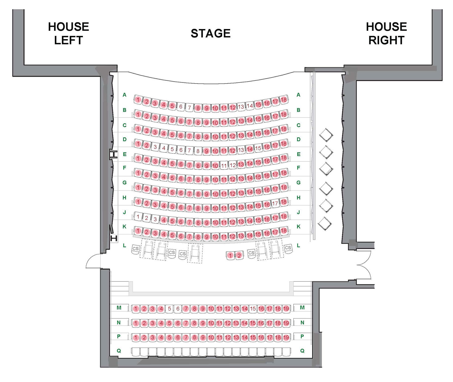 Theatre seating diagram