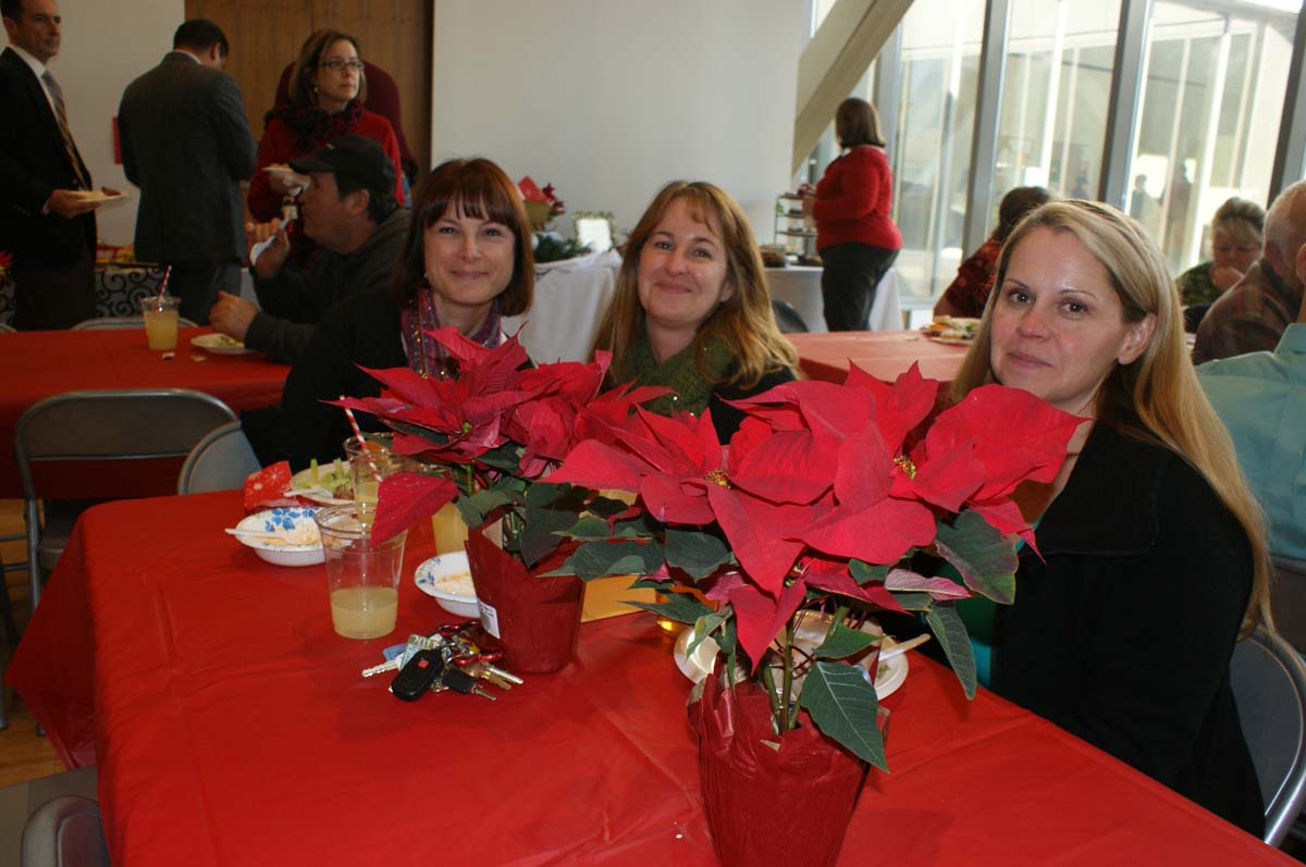 People enjoying the holiday party