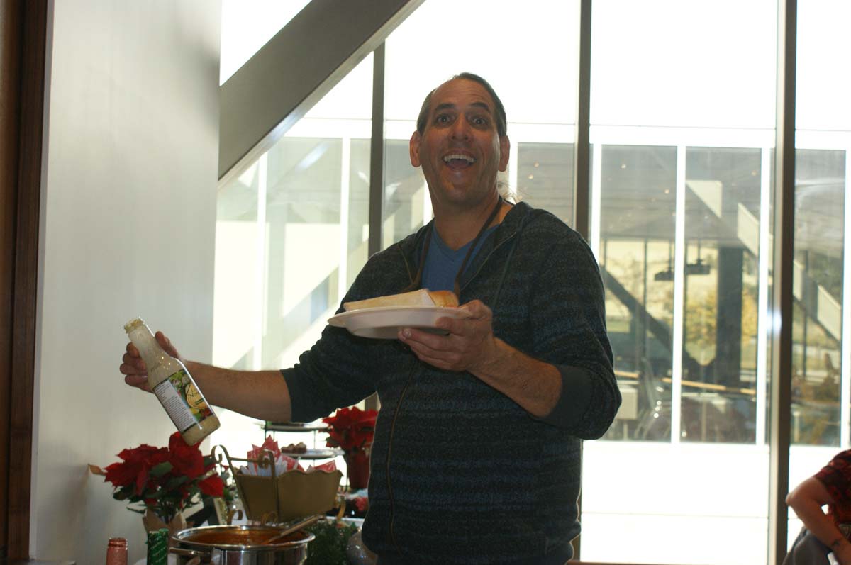 People enjoying the holiday party