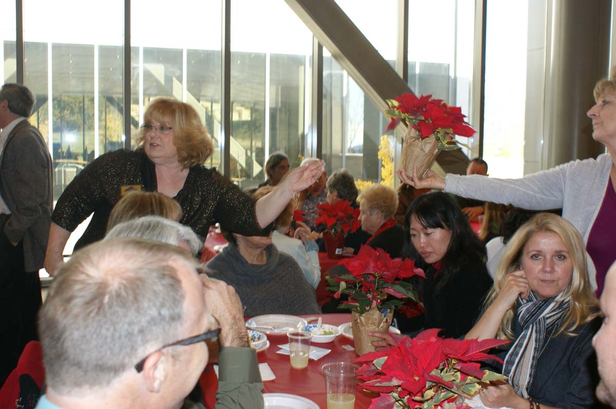 People enjoying the holiday party