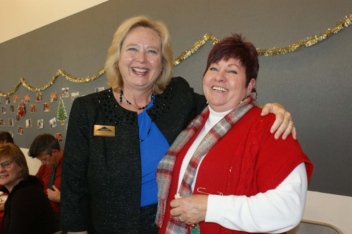 People enjoying the holiday party