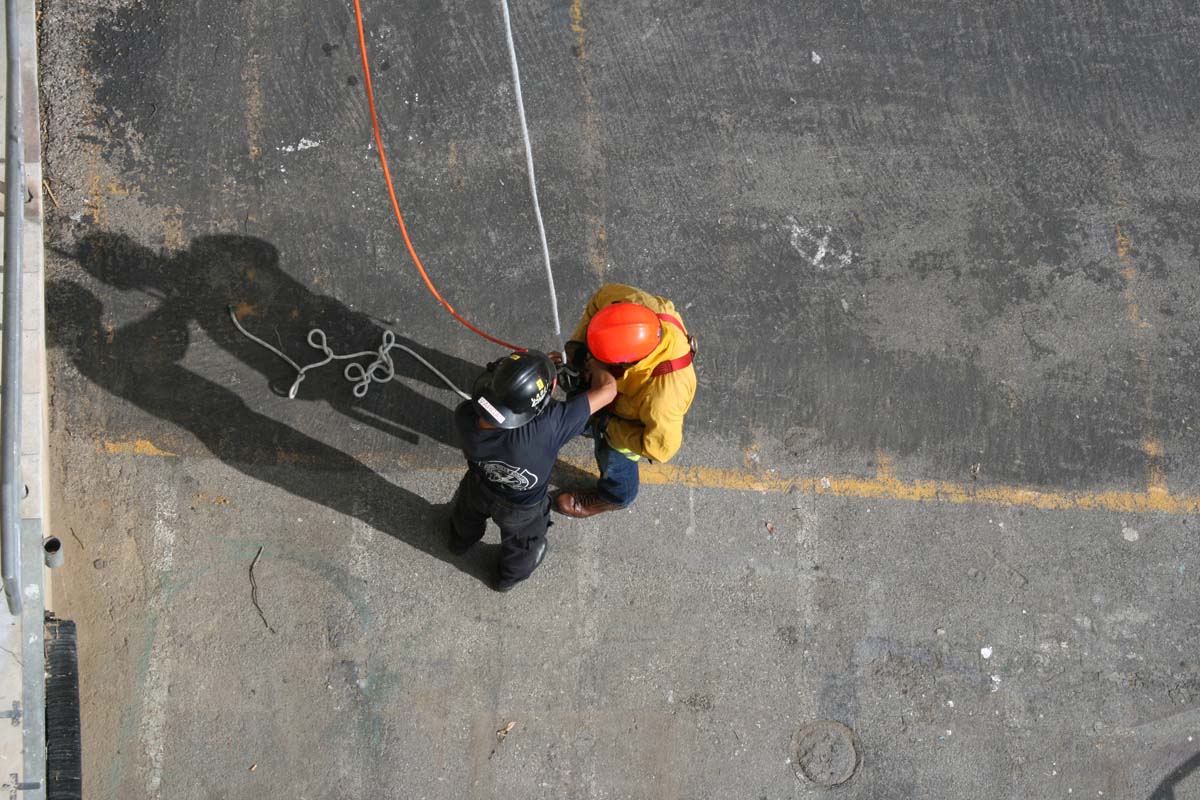 Cadets rappelling