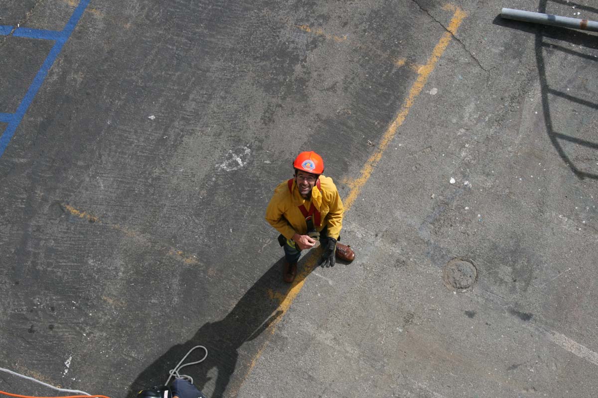 Cadets rappelling