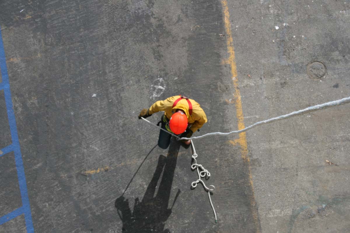 Cadets rappelling