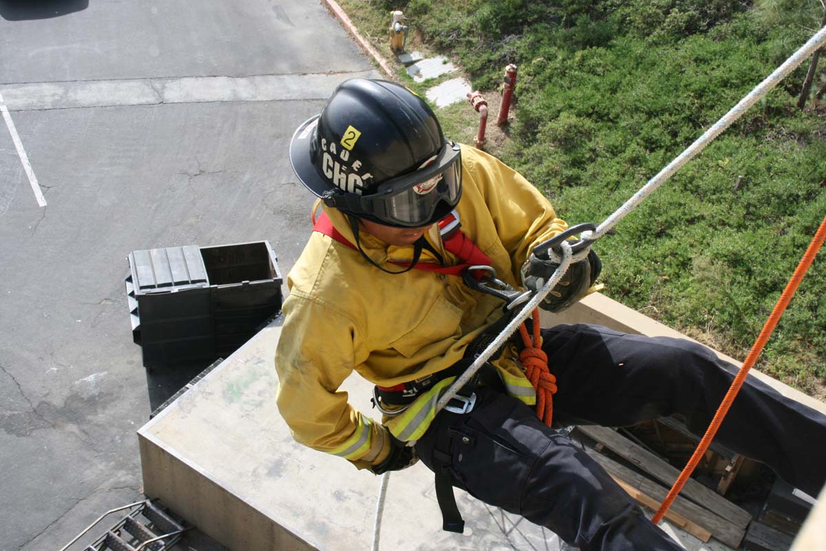 Cadets rappelling