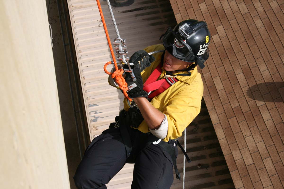 Cadets rappelling