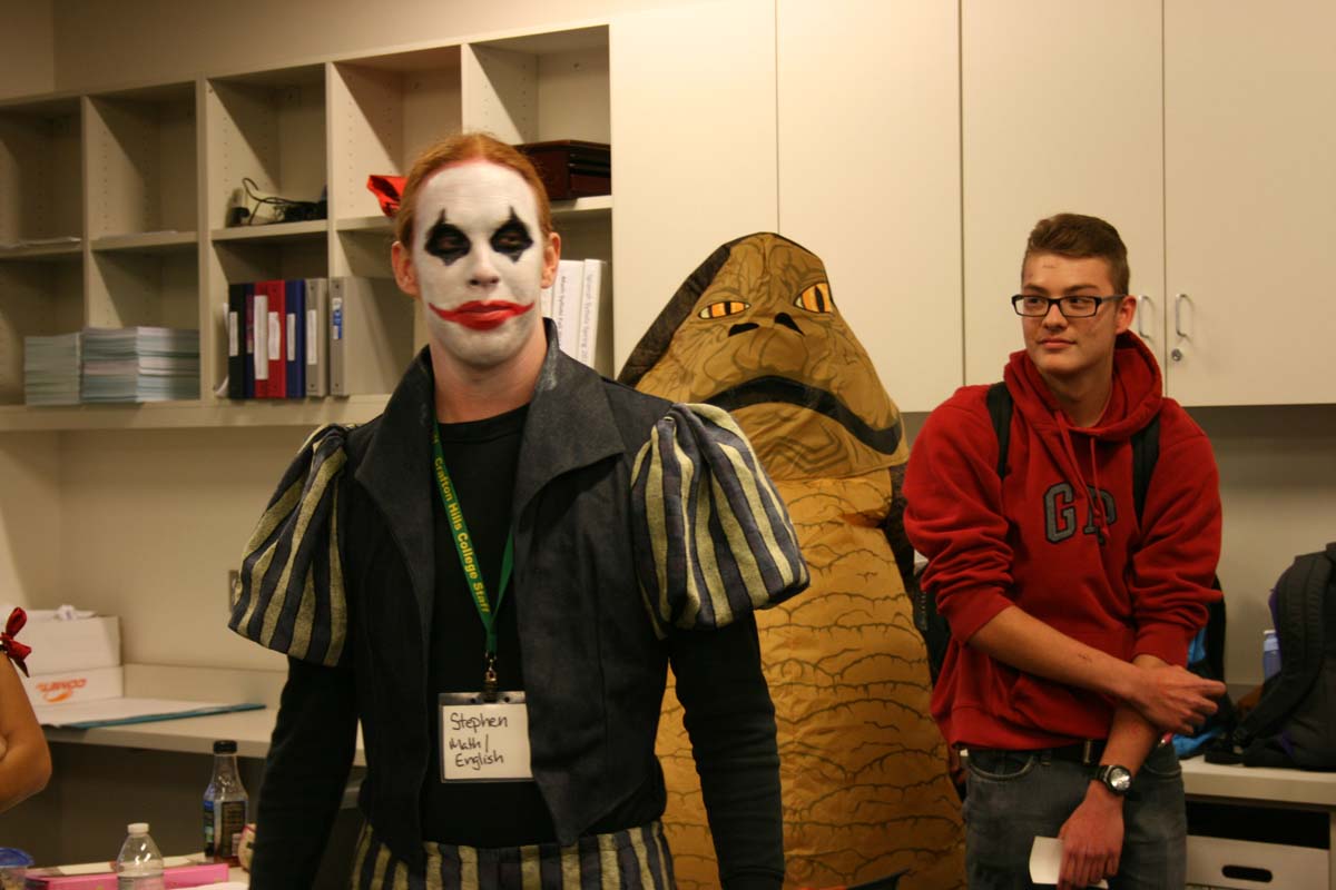 People enjoying the costume contest