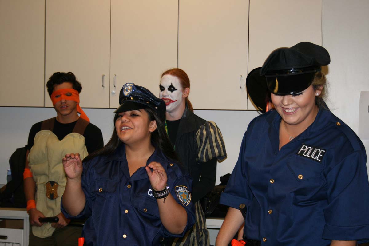 People enjoying the costume contest