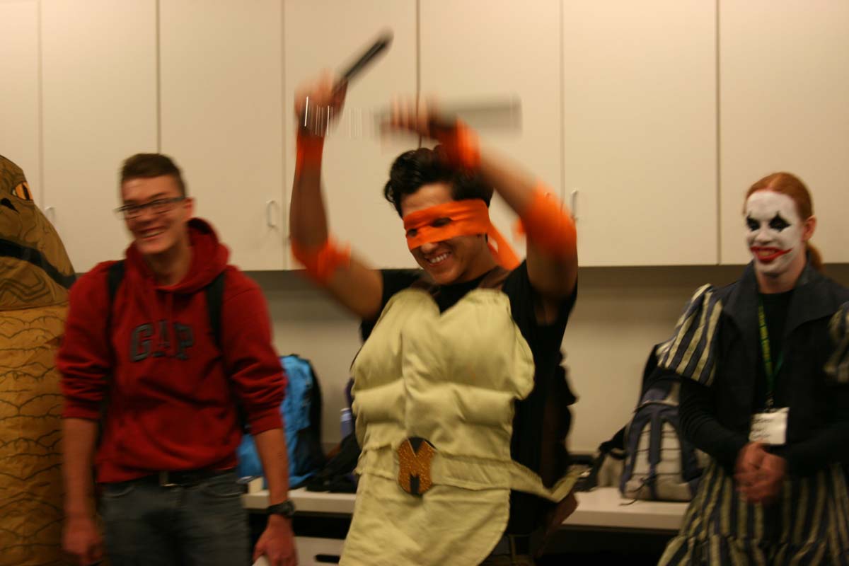 People enjoying the costume contest