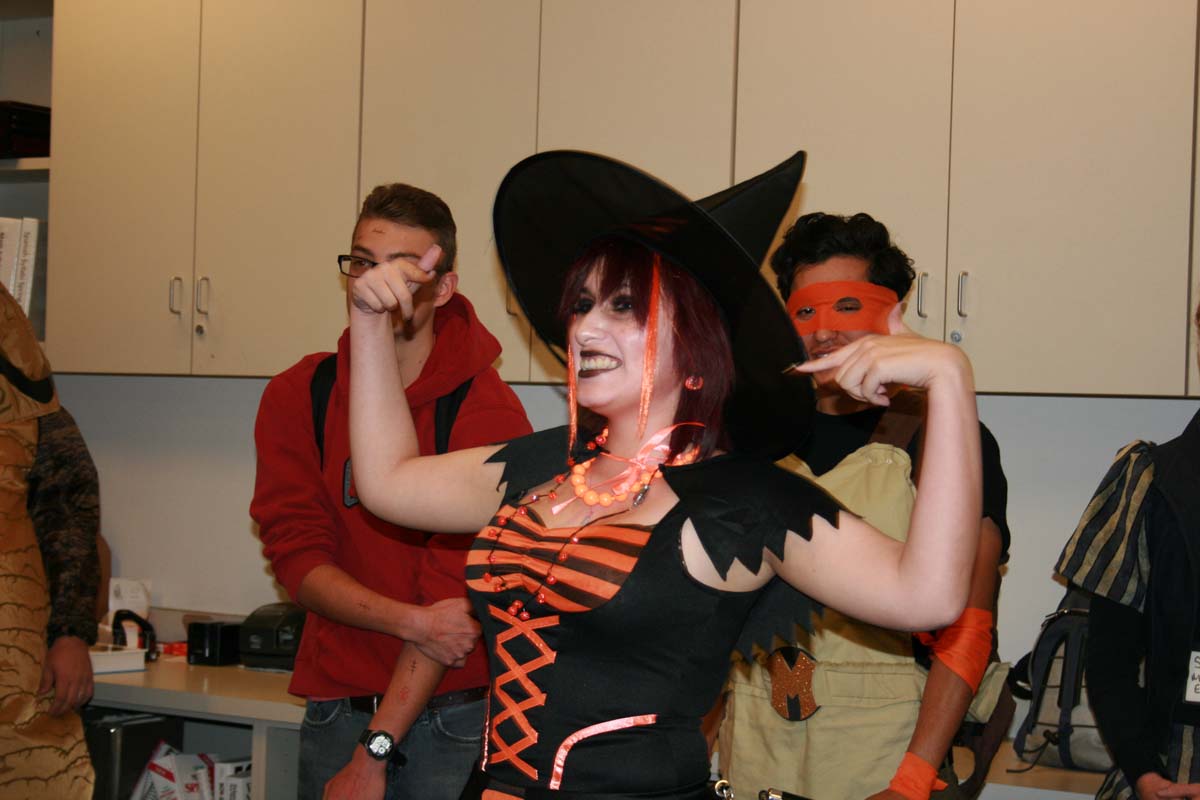 People enjoying the costume contest