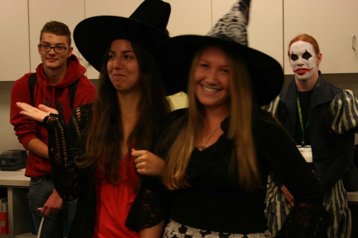 People enjoying the costume contest