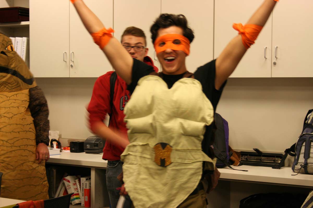 People enjoying the costume contest