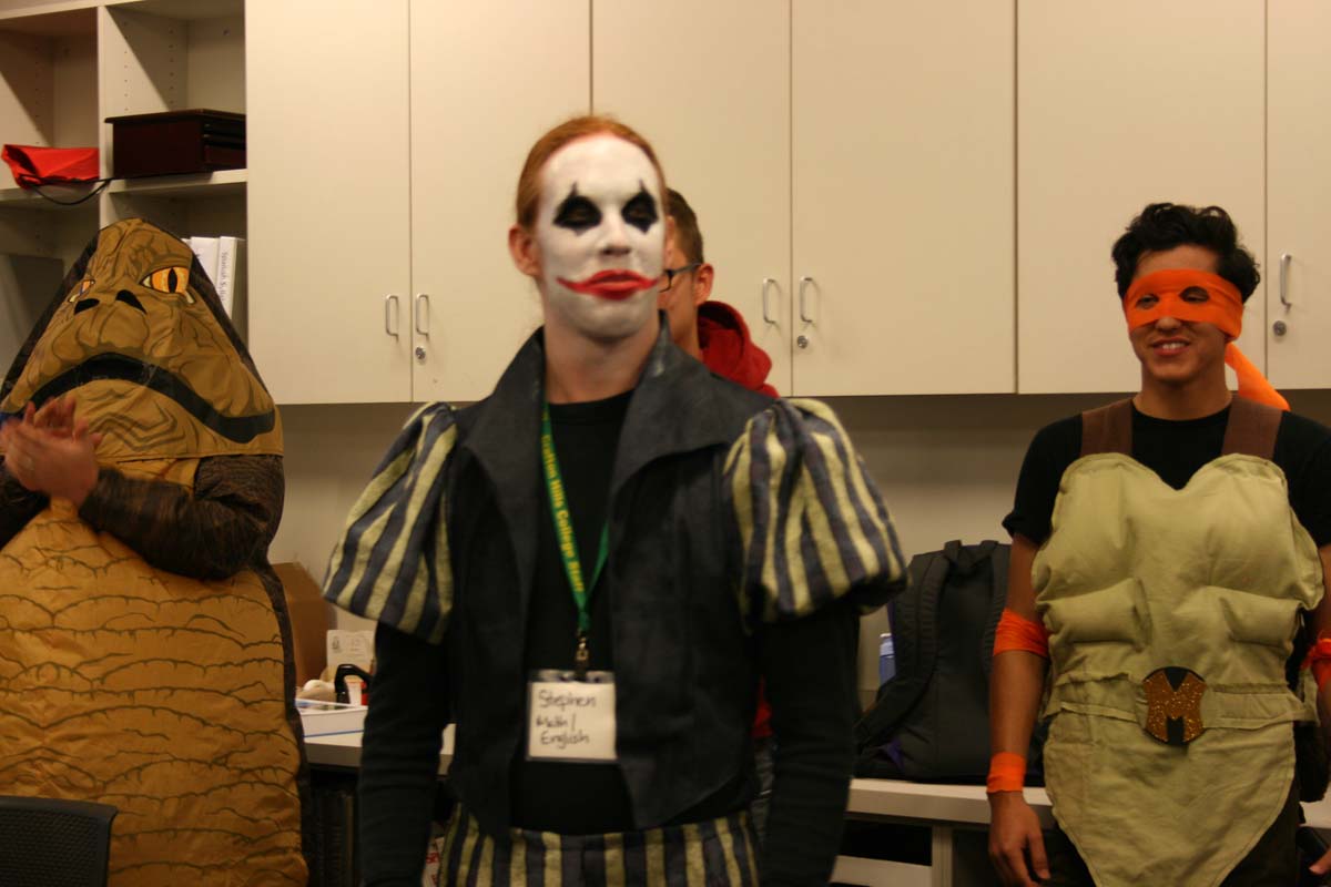 People enjoying the costume contest