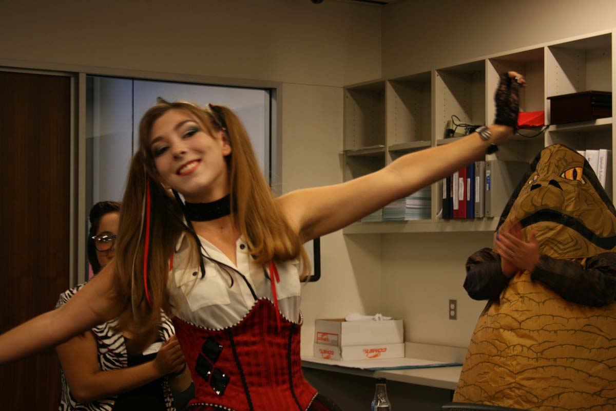 People enjoying the costume contest