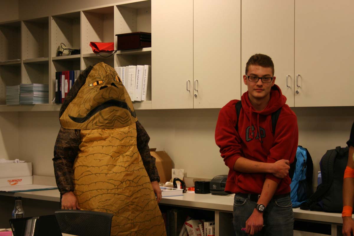 People enjoying the costume contest