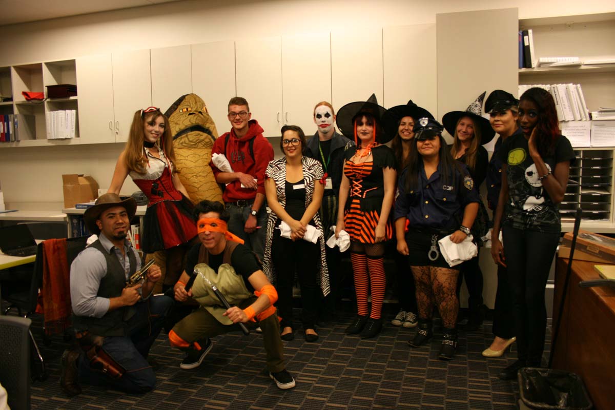 People enjoying the costume contest