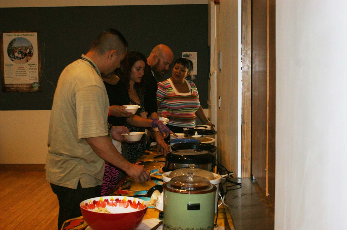 People enjoying the Chili Cook-off