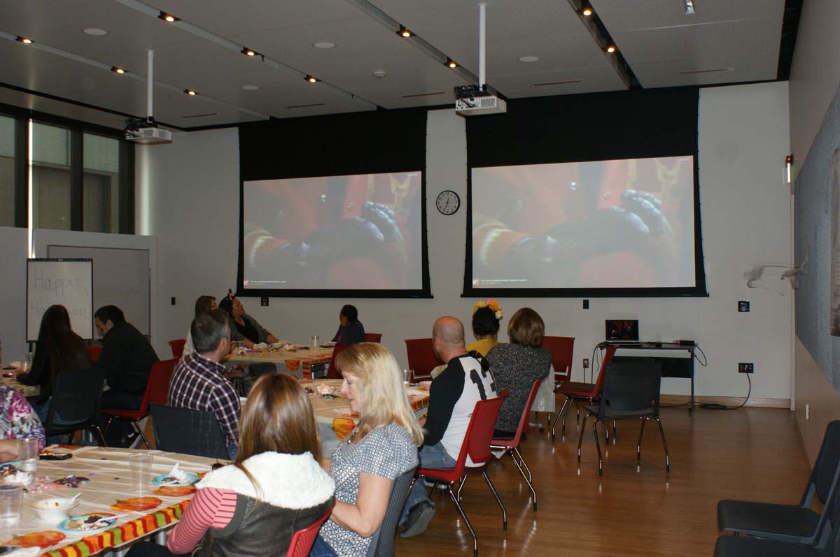 People enjoying the Chili Cook-off