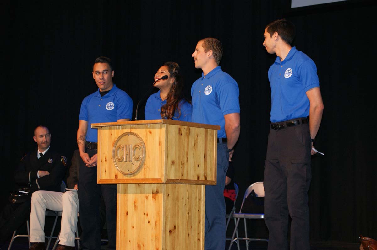 People at the EMT graduation