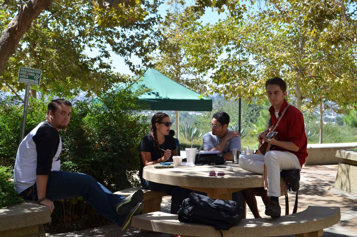 People enjoying the first days of fall semester