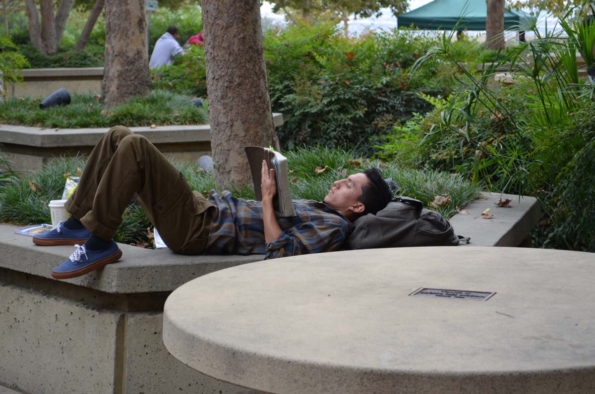 People enjoying the first days of fall semester