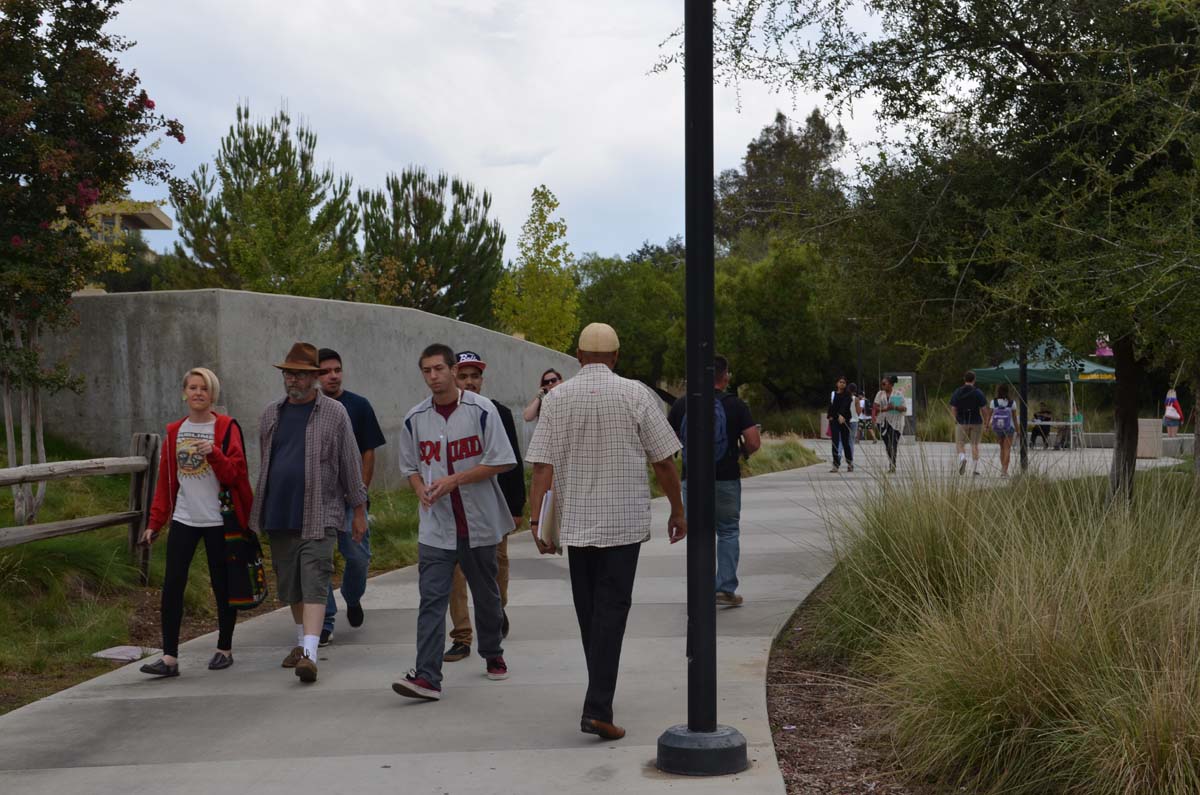 People enjoying the first days of fall semester