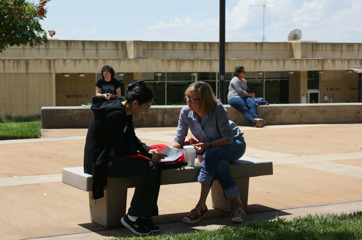 People enjoying the first days of fall semester