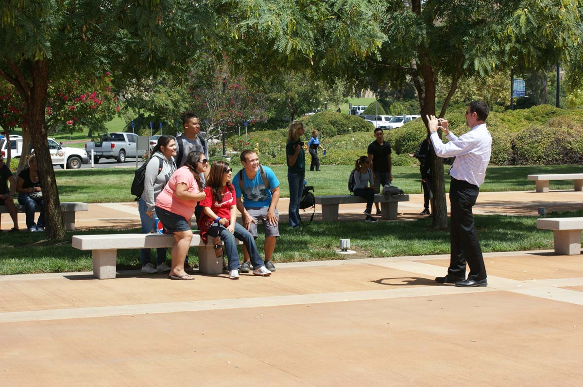 People enjoying the first days of fall semester