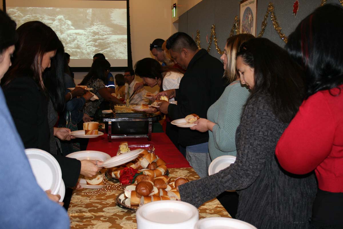 People enjoying the Holiday Party