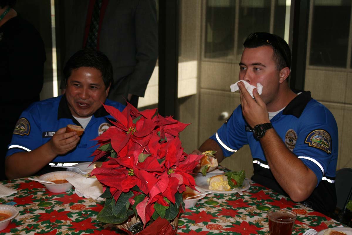 People enjoying the Holiday Party
