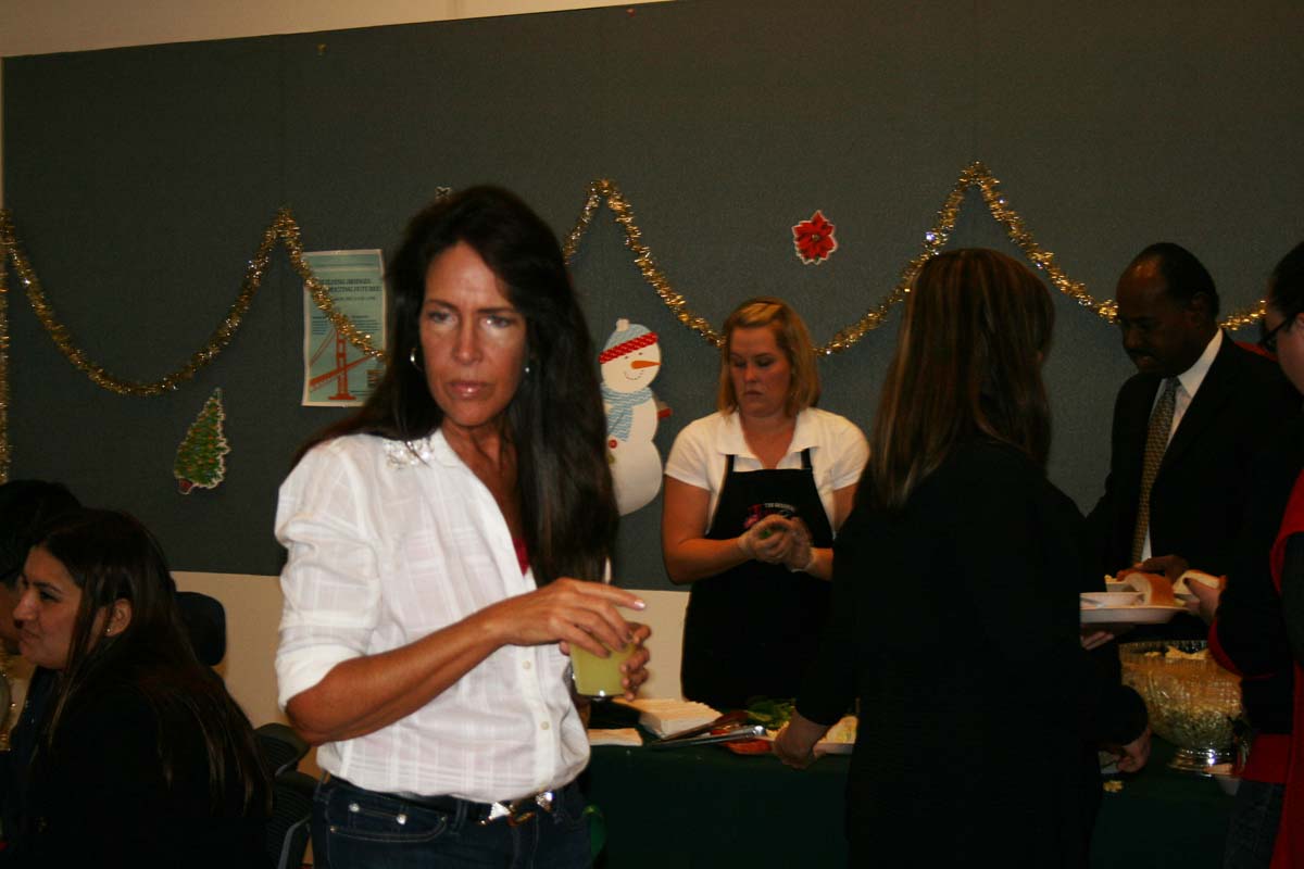 People enjoying the Holiday Party