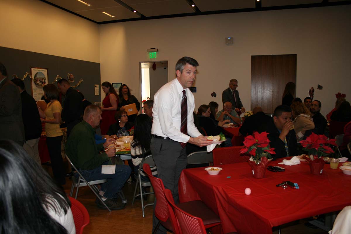 People enjoying the Holiday Party