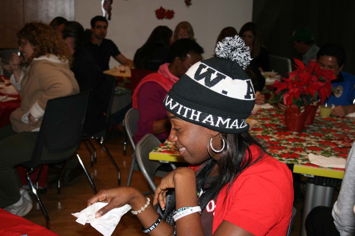People enjoying the Holiday Party