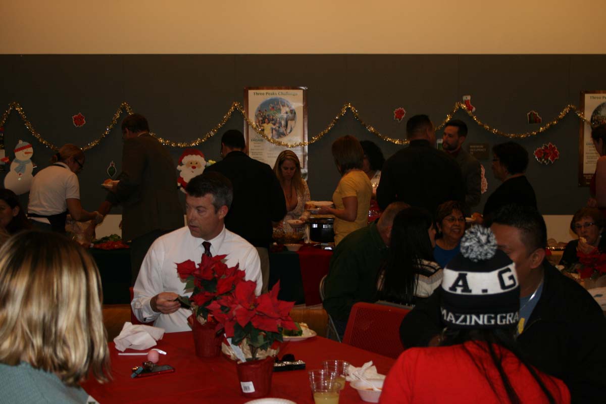 People enjoying the Holiday Party