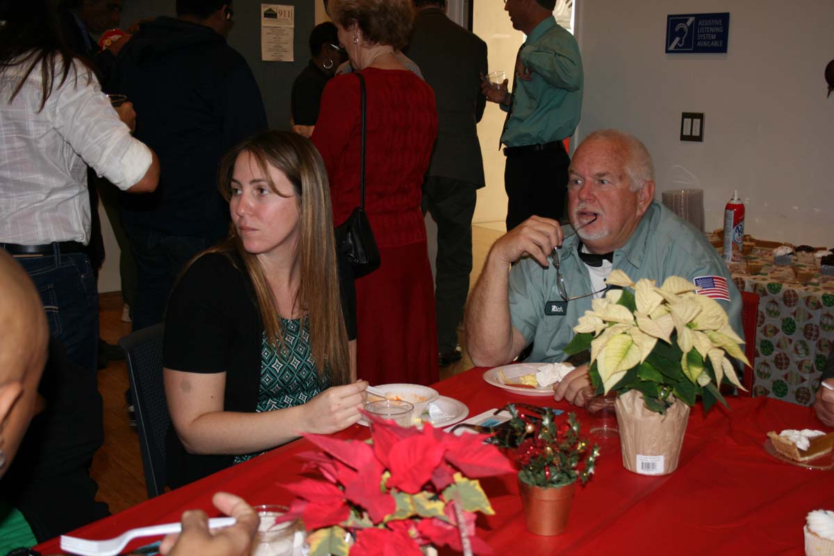 People enjoying the Holiday Party