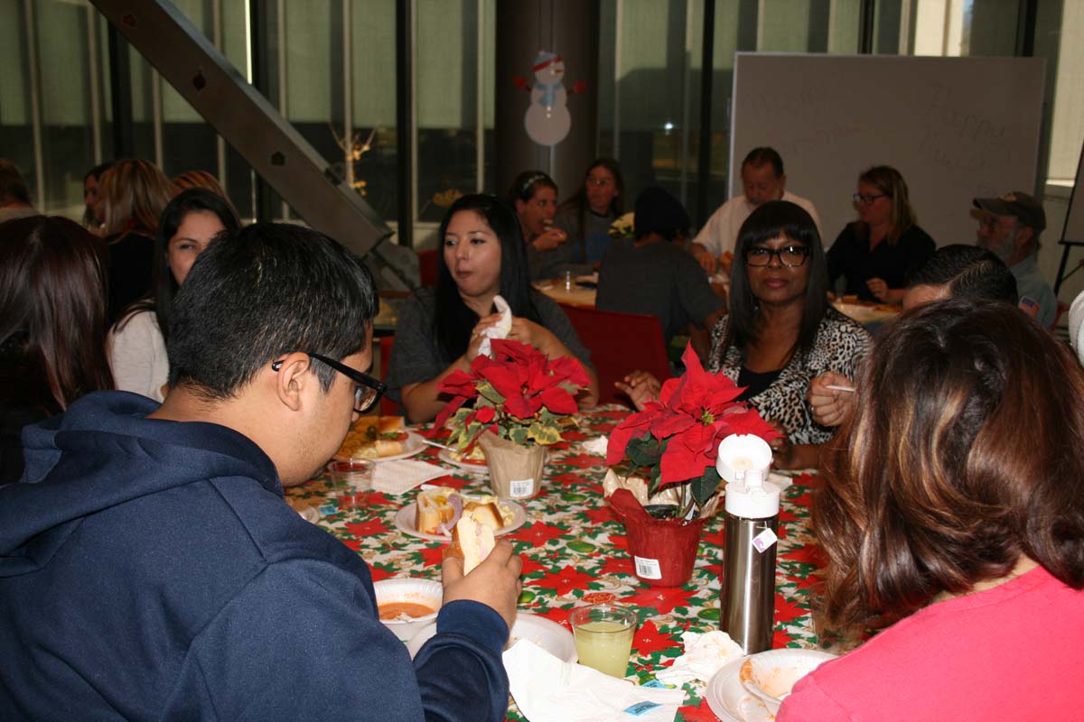 People enjoying the Holiday Party