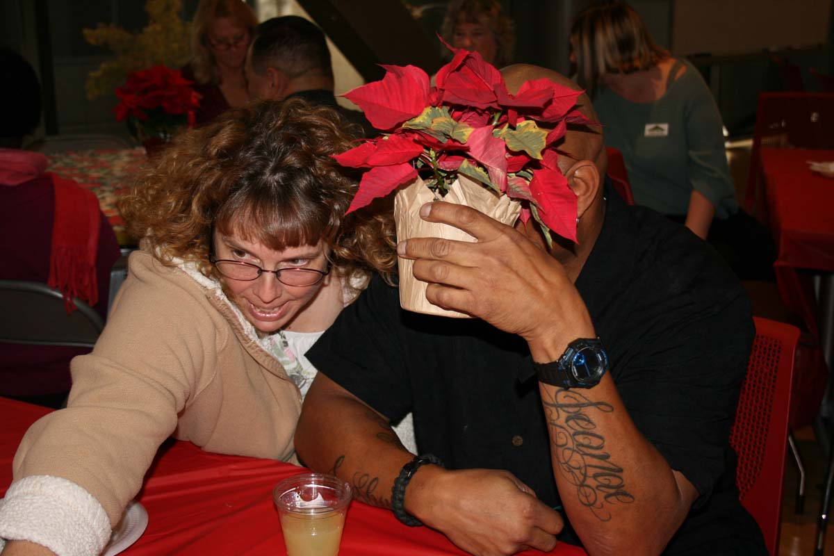 People enjoying the Holiday Party