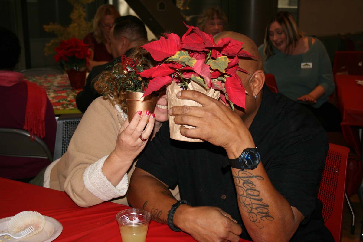 People enjoying the Holiday Party