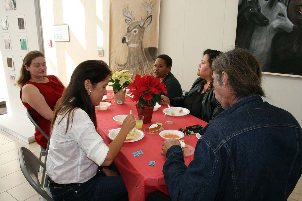 People enjoying the Holiday Party